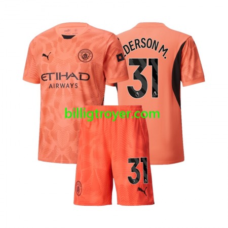 Billige Fotballdrakter Manchester City Ederson M 31 Keeper Barn Bortedraktsett 2024/25 Kortermet